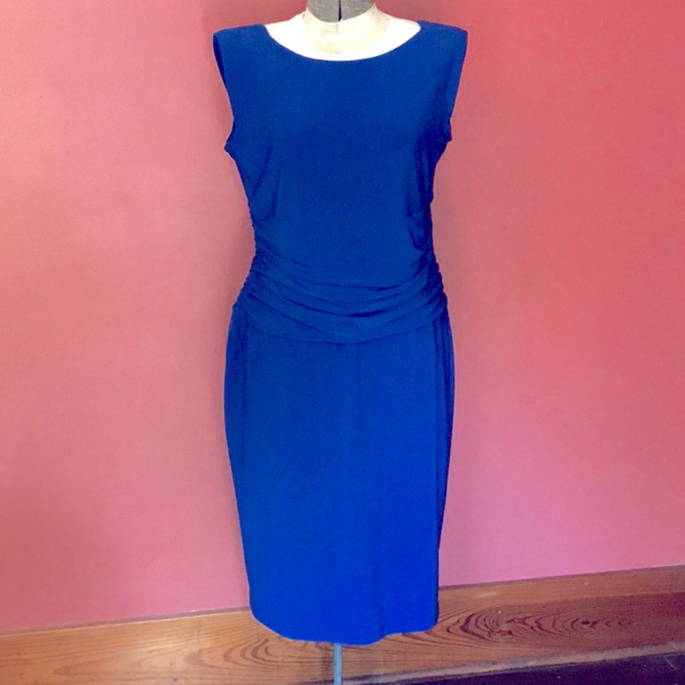 Nine West stretch gathered waist blue dress!,